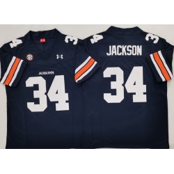 Men Auburn Tigers #34 Bo Jackson Navy Stitched NCAA Jersey