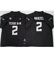 Men Texas A 26M Aggies Lions 2 Johnny Manziel Black 2025 F U S E  Stitched Jersey