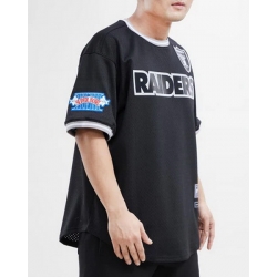 Custom MEN NFL Las Vegas Raiders LOGO CLASSIC MESH BUTTON UP SHIRT Black