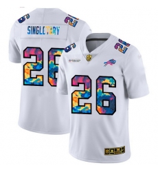 Buffalo Bills 26 Devin Singletary Men White Nike Multi Color 2020 NFL Crucial Catch Limited NFL Jersey