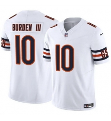 Men Chicago Bears 10 Luther Burden III White 2025 F U S E  Vapor Untouchable Limited Stitched Football Jersey Men Chicago Bears 10 Luther Burden III White 2025 F U S E  Vapor Untouchable Limited Stitched Football Jersey