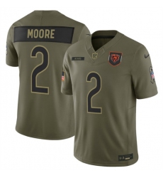Men Chicago Bears 2 D J  Moore Olive 2025 F U S E  Salute to Service Limited Stitched Football Jersey Men Chicago Bears 2 D J  Moore Olive 2025 F U S E  Salute to Service Limited Stitched Football Jersey
