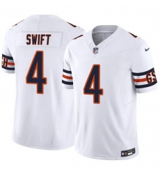 Men Chicago Bears 4 D 27Andre Swift White 2025 F U S E  Vapor Untouchable Limited Stitched Football Jersey