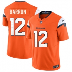Youth Denver Broncos 12 Jahdae Barron Orange 2025 Draft F U S E  Vapor Limited Stitched Football Jersey