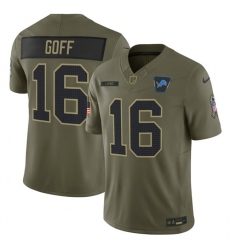 Men Detroit Lions 16 Jared Goff Olive 2025 F U S E  Salute to Service Limited Stitched Football Jersey Men Detroit Lions 16 Jared Goff Olive 2025 F U S E  Salute to Service Limited Stitched Football Jersey