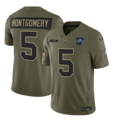 Men Detroit Lions 5 David Montgomery Olive 2025 F U S E  Salute to Service Limited Stitched Football Jersey Men Detroit Lions 5 David Montgomery Olive 2025 F U S E  Salute to Service Limited Stitched Football Jersey
