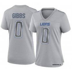 Women Detroit Lions 0 Jahmyr Gibbs Gray Vapor Limited Stitched Jersey