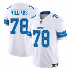 Youth Detroit Lions 78 Tyleik Williams White 2025 Draft F U S E  Vapor Limited Stitched Jersey