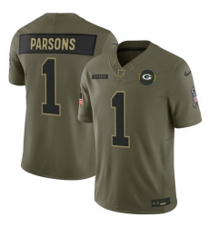 Men Green Bay Packers 1 Micah Parsons Olive 2025 F U S E  Salute to Service Limited Stitched Football Jersey Men Green Bay Packers 1 Micah Parsons Olive 2025 F U S E  Salute to Service Limited Stitched Football Jersey