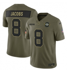Men Green Bay Packers 8 Josh Jacobs Olive 2025 F U S E  Salute to Service Limited Stitched Football Jersey Men Green Bay Packers 8 Josh Jacobs Olive 2025 F U S E  Salute to Service Limited Stitched Football Jersey