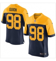 Nike Green Bay Packers #98 Letroy Guion Navy Blue Alternate Mens Stitched NFL New Elite Jersey