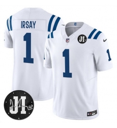 Men Indianapolis Colts 1 Jim Irsay White 2025 F U S E  Jim Irsay Patch Vapor Limited Stitched Football Jersey Men Indianapolis Colts 1 Jim Irsay White 2025 F U S E  Jim Irsay Patch Vapor Limited Stitched Football Jersey