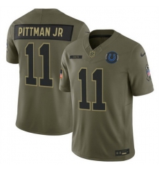 Men Indianapolis Colts 11 Michael Pittman Jr  Olive 2025 F U S E  Salute to Service Limited Stitched Football Jersey Men Indianapolis Colts 11 Michael Pittman Jr  Olive 2025 F U S E  Salute to Service Limited Stitched Football Jersey
