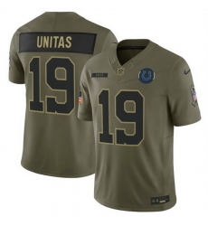 Men Indianapolis Colts 19 Johnny Unitas Olive 2025 F U S E  Salute to Service Limited Stitched Football Jersey Men Indianapolis Colts 19 Johnny Unitas Olive 2025 F U S E  Salute to Service Limited Stitched Football Jersey
