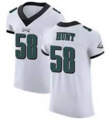 Men Philadelphia Eagles Nike Jalyx Hunt #58 White Stitched NFL Jersey
