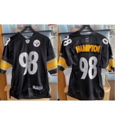 Men Pittsburgh Steelers NFL Jersey Reebok 98 Hampton Stitched NFL jersey