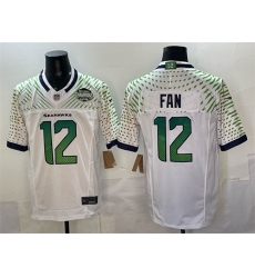 Men Seattle Seahawks 12 Fan White 2025 F U S E Rivalries NFC West Division Champions Patch Vapor Untouchable Limited Stitched Football Jersey Men Seattle Seahawks 12 Fan White 2025 F U S E Rivalries NFC West Division Champions Patch Vapor Untouchable Limited Stitched Football Jersey