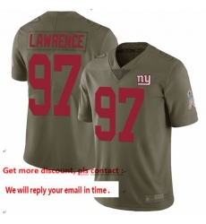 Giants 97 Dexter Lawrence Olive Men Stitched Football Limited 2017 Salute To Service Jersey