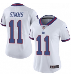 Womens Nike New York Giants 11 Phil Simms Limited White Rush Vapor Untouchable NFL Jersey