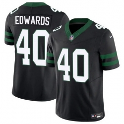 Men New York Jets 40 Donovan Edwards Black 2025 F U S E  Vapor Untouchable Limited Stitched Jersey