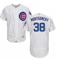 Mens Majestic Chicago Cubs 38 Mike Montgomery White Home Flexbase Authentic Collection MLB Jersey