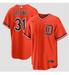 Men Detroit Tigers  31 Riley Greene Orange Alternate Stitched Baseball Jersey