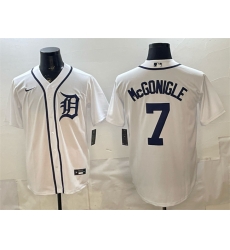 Men Detroit Tigers  7 Kevin McGonigle White Cool Base Stitched Baseball Jersey