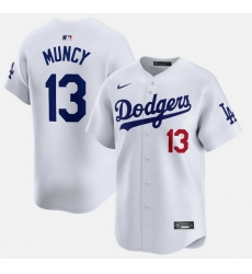 Men Los Angeles Dodgers 13 Max Muncy White Limited Stitched Baseball Jersey Men Los Angeles Dodgers 13 Max Muncy White Limited Stitched Baseball Jersey