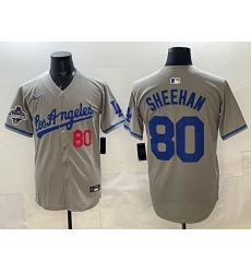 Men Los Angeles Dodgers 80 Emmet Sheehan Grey 2025 World Series Champions Patch Limited Stitched Baseball Jersey Men Los Angeles Dodgers 80 Emmet Sheehan Grey 2025 World Series Champions Patch Limited Stitched Baseball Jersey