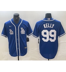 Men Los Angeles Dodgers 99 Joe Kelly Blue Cool Base Stitched Baseball Jersey 1