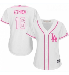 Womens Majestic Los Angeles Dodgers 16 Andre Ethier Authentic White Fashion Cool Base MLB Jersey