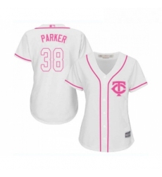 Womens Minnesota Twins 38 Blake Parker Replica White Fashion Cool Base Baseball Jersey 