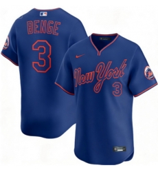 Men New York Mets Nike Carson Benge #3 Blue Home Stitched Player Jersey Men New York Mets Nike Carson Benge #3 Blue Home Stitched Player Jersey