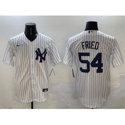 Men New York Yankees 54 Max Fried White Cool Base Stitched Baseball Jersey