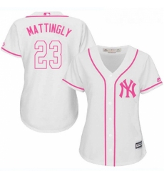 Womens Majestic New York Yankees 23 Don Mattingly Authentic White Fashion Cool Base MLB Jersey
