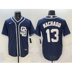 Men San Diego Padres 13 Manny Machado Navy Cool Base Stitched Baseball Jersey
