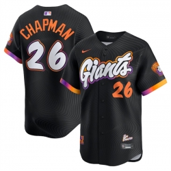 Men San Francisco Giants 26 Matt Chapman Anthracite 2025 City Connect Limited Stitched Baseball Jersey