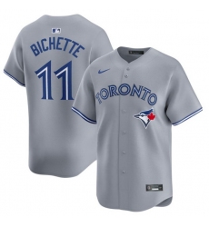Men Toronto Blue Jays 11 Bo Bichette Gray Cool Base Stitched Baseball Jersey
