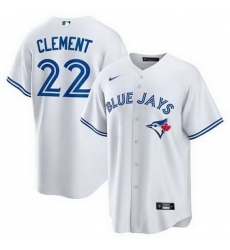 Men Toronto Blue Jays 22 Ernie Clement White MLB Cool base Jersey