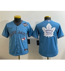 Youth Toronto Blue Jays 26 Leafs Blue 2025 World Series With White Leafs Logo Cool Base Stitched Baseball Jersey Youth Toronto Blue Jays 26 Leafs Blue 2025 World Series With White Leafs Logo Cool Base Stitched Baseball Jersey
