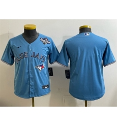 Youth Toronto Blue Jays Blank Blue 2025 World Series Cool Base Stitched Baseball Jersey Youth Toronto Blue Jays Blank Blue 2025 World Series Cool Base Stitched Baseball Jersey