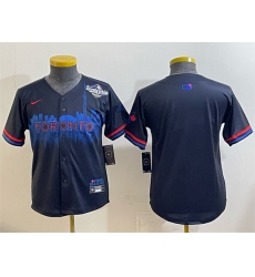 Youth Toronto Blue Jays Blank Navy 2025 World Series City Connect Limited Stitched Baseball Jersey Youth Toronto Blue Jays Blank Navy 2025 World Series City Connect Limited Stitched Baseball Jersey