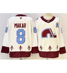 Men Colorado Avalanche 8 Cale Makar White 2024 25 With A Patch Stitched Jersey