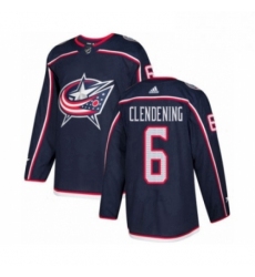 Mens Adidas Columbus Blue Jackets 6 Adam Clendening Premier Navy Blue Home NHL Jersey 
