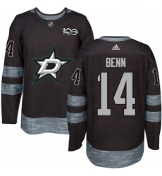 Mens Adidas Dallas Stars 14 Jamie Benn Authentic Black 1917 2017 100th Anniversary NHL Jersey 