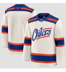 Men Edmonton Oilers Blank Light Beige Alternate Stitched Hockey Jersey Men Edmonton Oilers Blank Light Beige Alternate Stitched Hockey Jersey