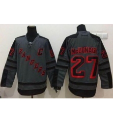New York Rangers #27 Ryan McDonagh Charcoal Cross Check Fashion Stitched NHL Jersey