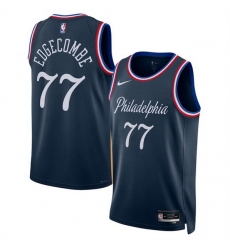Men Philadelphia 76ers 77 VJ Edgecombe Navy 2025 26 City Edition Stitched Jersey Men Philadelphia 76ers 77 VJ Edgecombe Navy 2025 26 City Edition Stitched Jersey