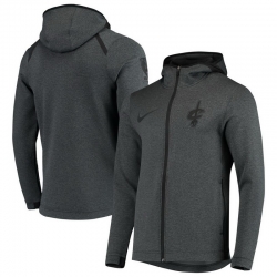 Men Cleveland Cavaliers Nike Showtime Tonal Therma Flex Performance Full Zip Hoodie Black
