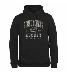 NHL Mens Columbus Blue Jackets Black Camo Stack Pullover Hoodie